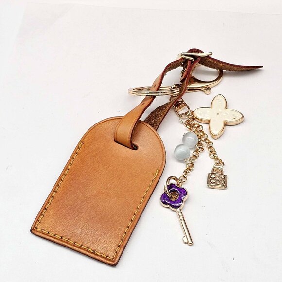Authentic Louis Vuitton Luggage Tag with Unbranded Keycharm, Keychain - Picture 6 of 8